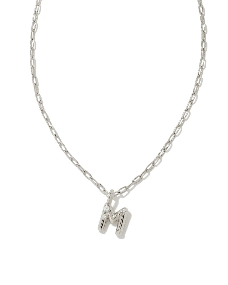 Crystal Letter Pendent Gold or Silver Metal