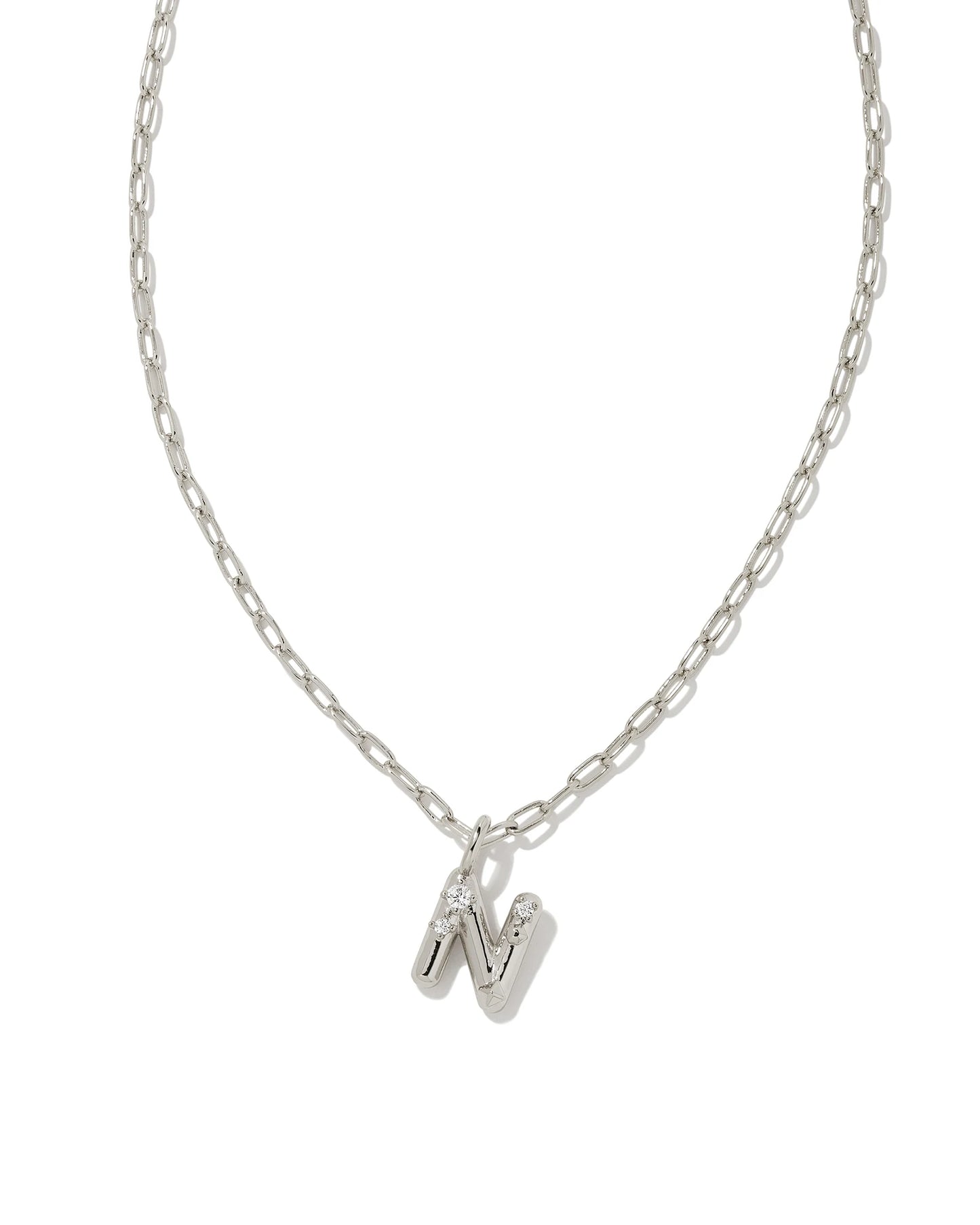 Crystal Letter Pendent Gold or Silver Metal