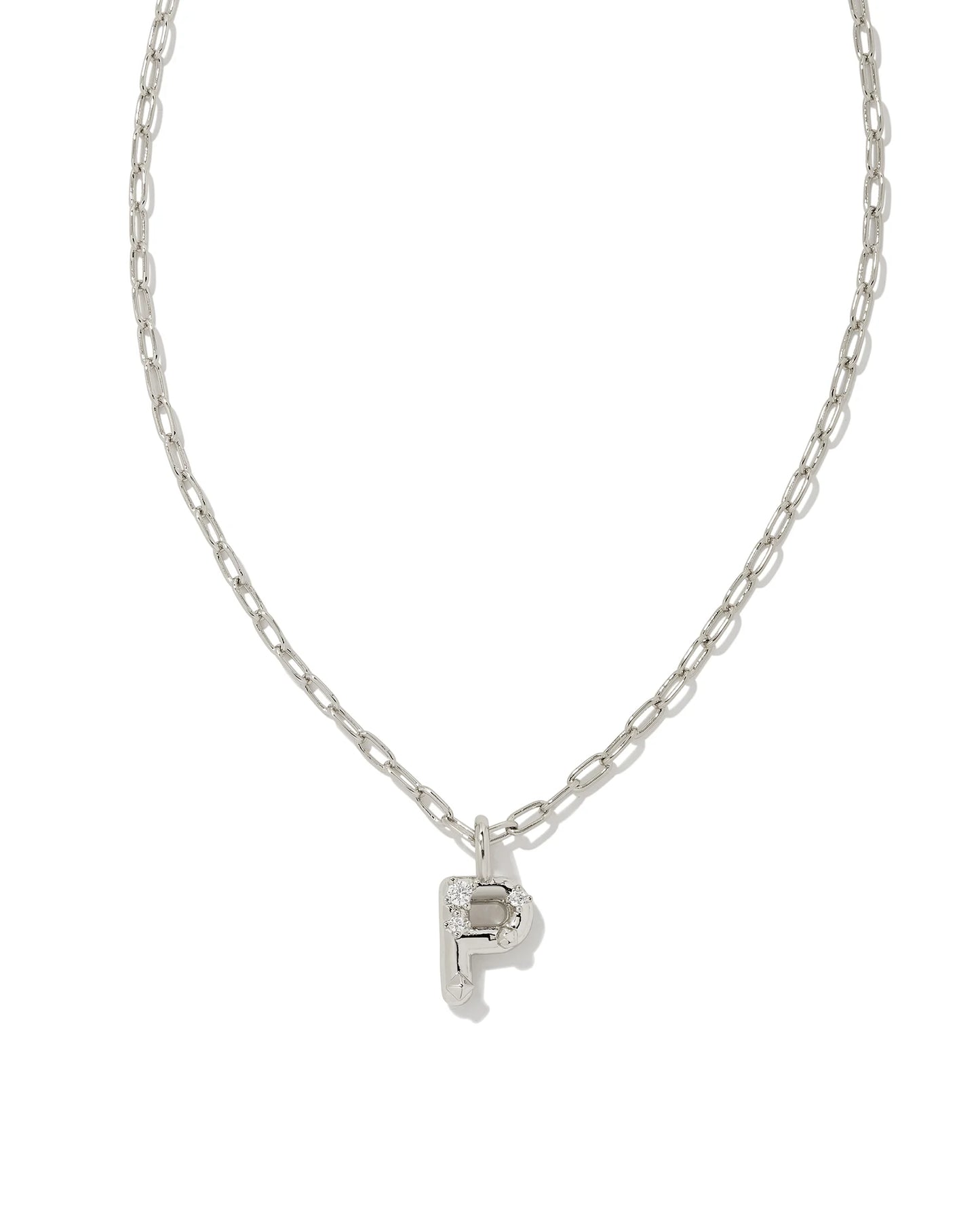 Crystal Letter Pendent Gold or Silver Metal