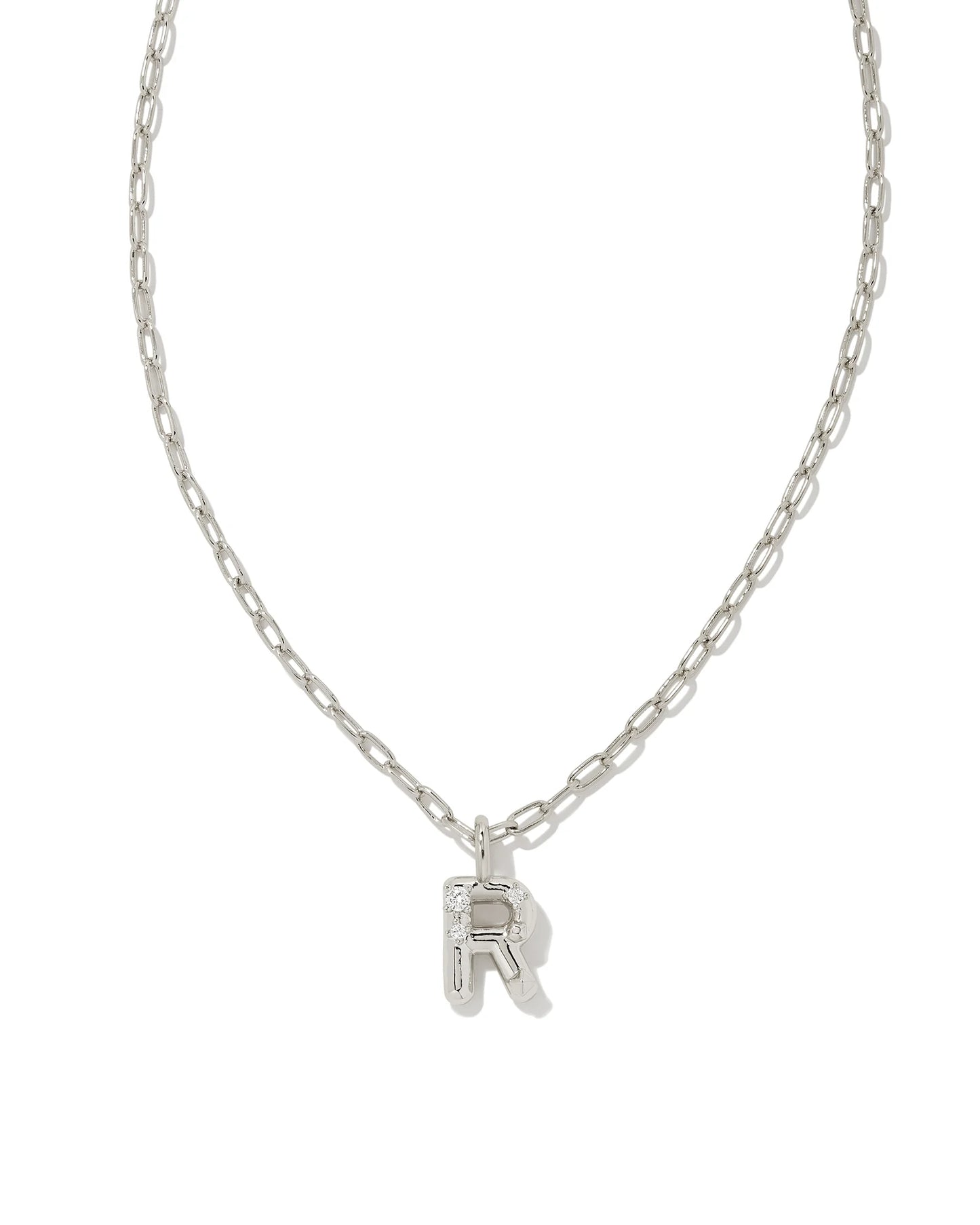 Crystal Letter Pendent Gold or Silver Metal