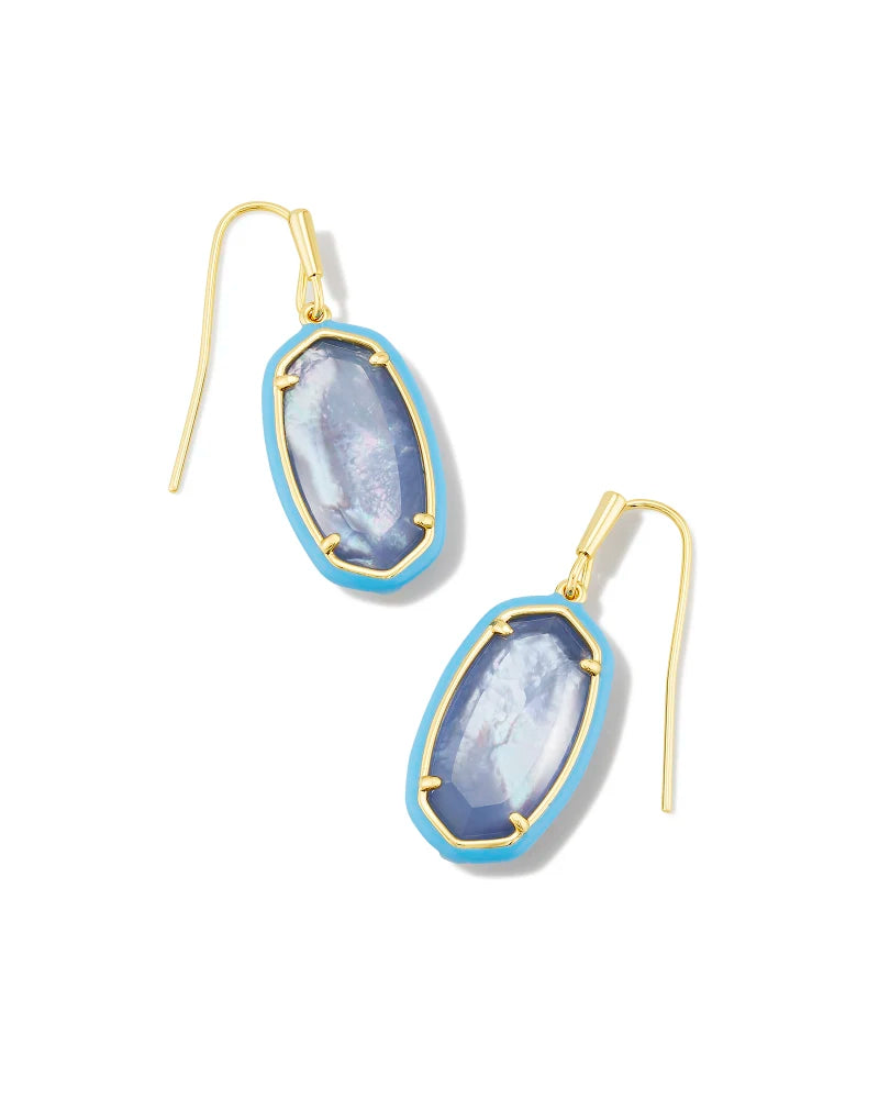 Kendra Scott Dani Enamel Framed Drop Ear Gold (Multiple Colors)