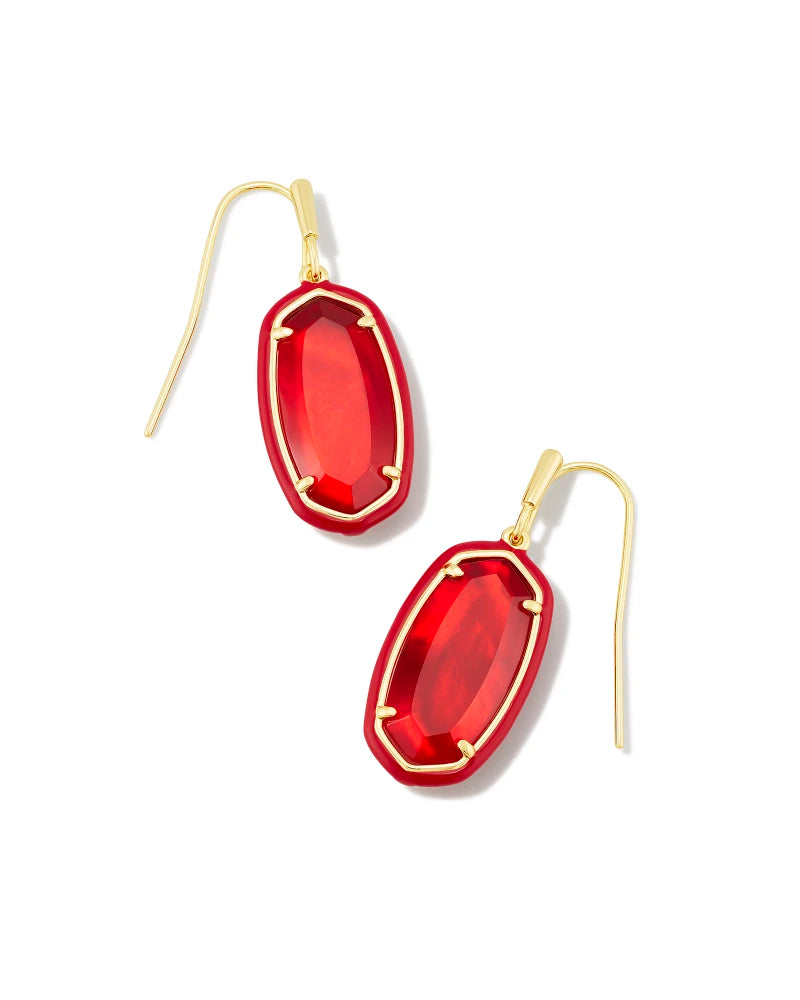 Kendra Scott Dani Enamel Framed Drop Ear Gold (Multiple Colors)
