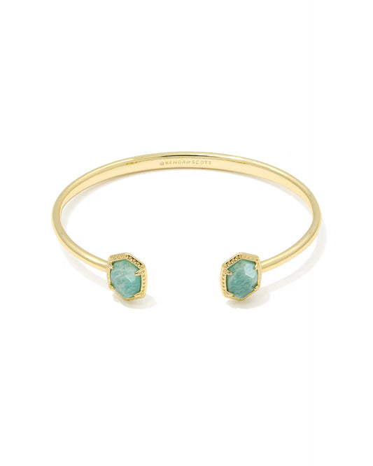 Kendra Scott Daphne Gold Teal Amazonite Frame Cuff Bracelet