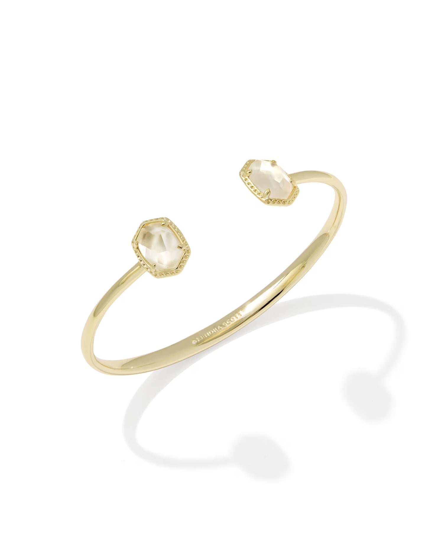 Kendra Scott Daphne Gold Ivory Mother-of-Pearl Frame Cuff Bracelet