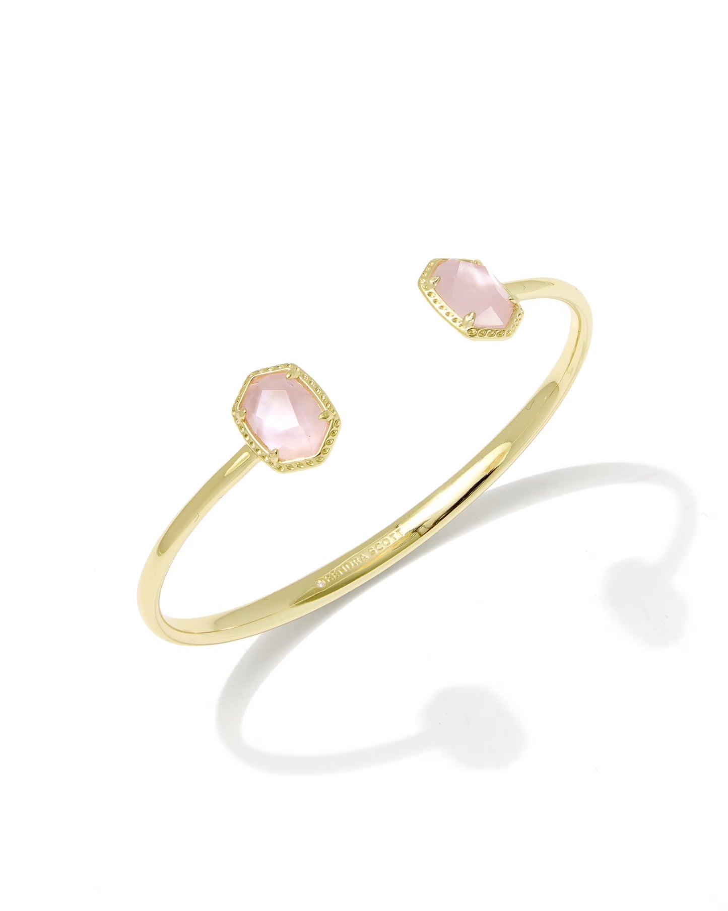 Kendra Scott Daphne Gold Light Pink Mother-of-Pearl Frame Cuff Bracelet