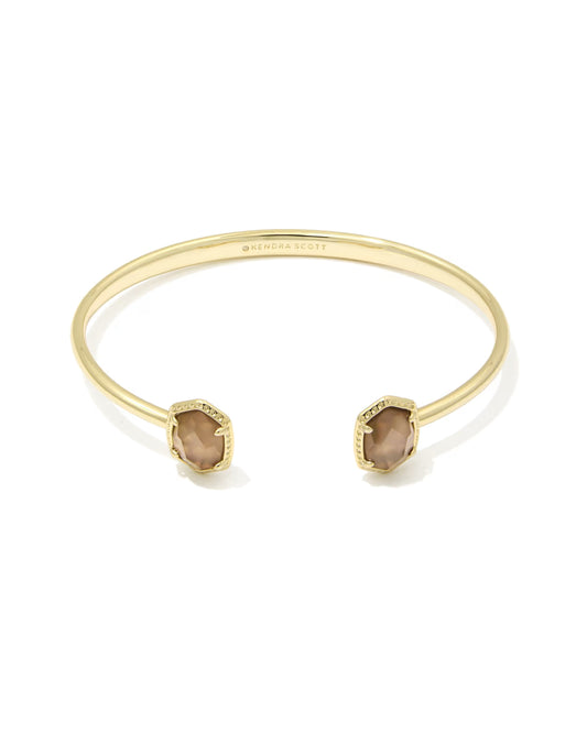 Kendra Scott Daphne Gold Taupe Mother-of-Pearl Frame Cuff Bracelet