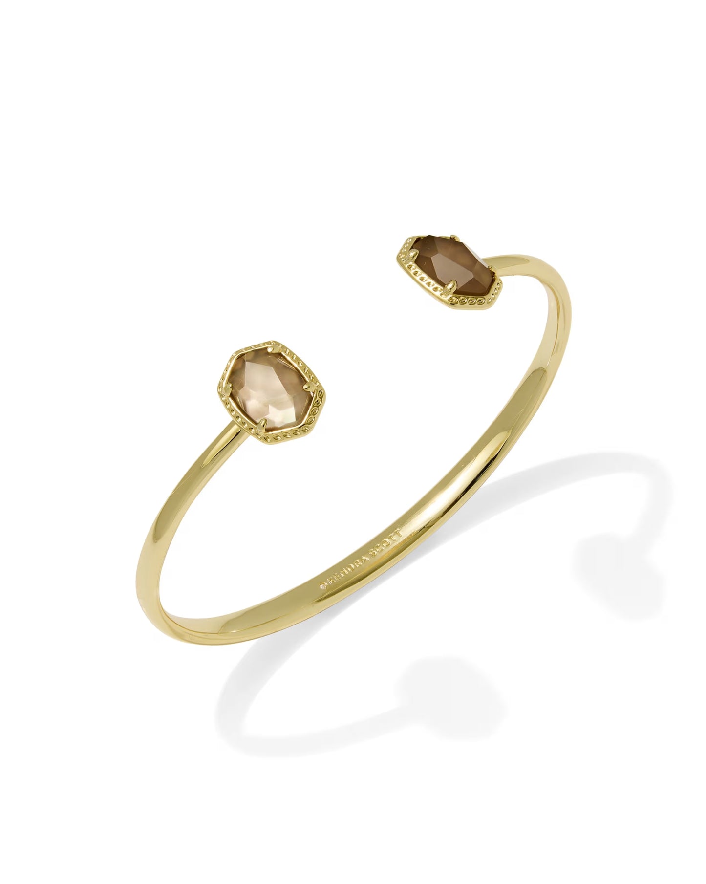 Kendra Scott Daphne Gold Taupe Mother-of-Pearl Frame Cuff Bracelet