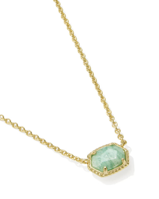 Kendra Scott Daphne GOLD TEAL AMAZONITE Short Pendant Necklace