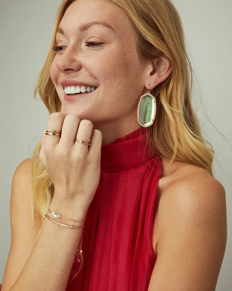 Kendra Scott Elaina Gold Adjustable Chain Bracelet in Iridescent Drusy
