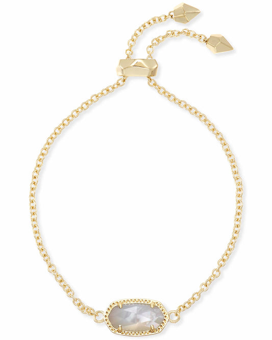 Elaina Gold Adjustable Chain Bracelet in Ivory Mother-of-Pearl