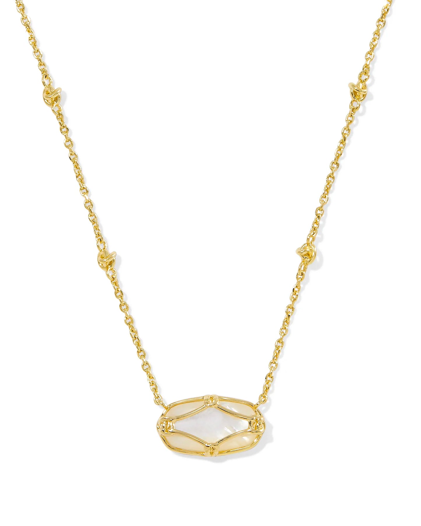 Kendra Scott Elisa Lattice Frame Necklace (Multiple Colors)