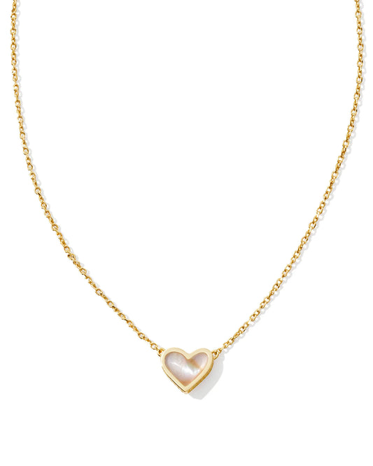 Kendra Scott Framed Ari Heart Gold Short Pendant Necklace (2 Colors)