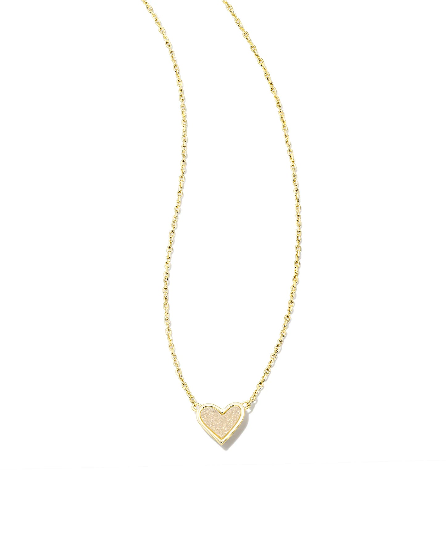 Framed Ari Heart Pendant Gold Necklace (Multiple Colors)