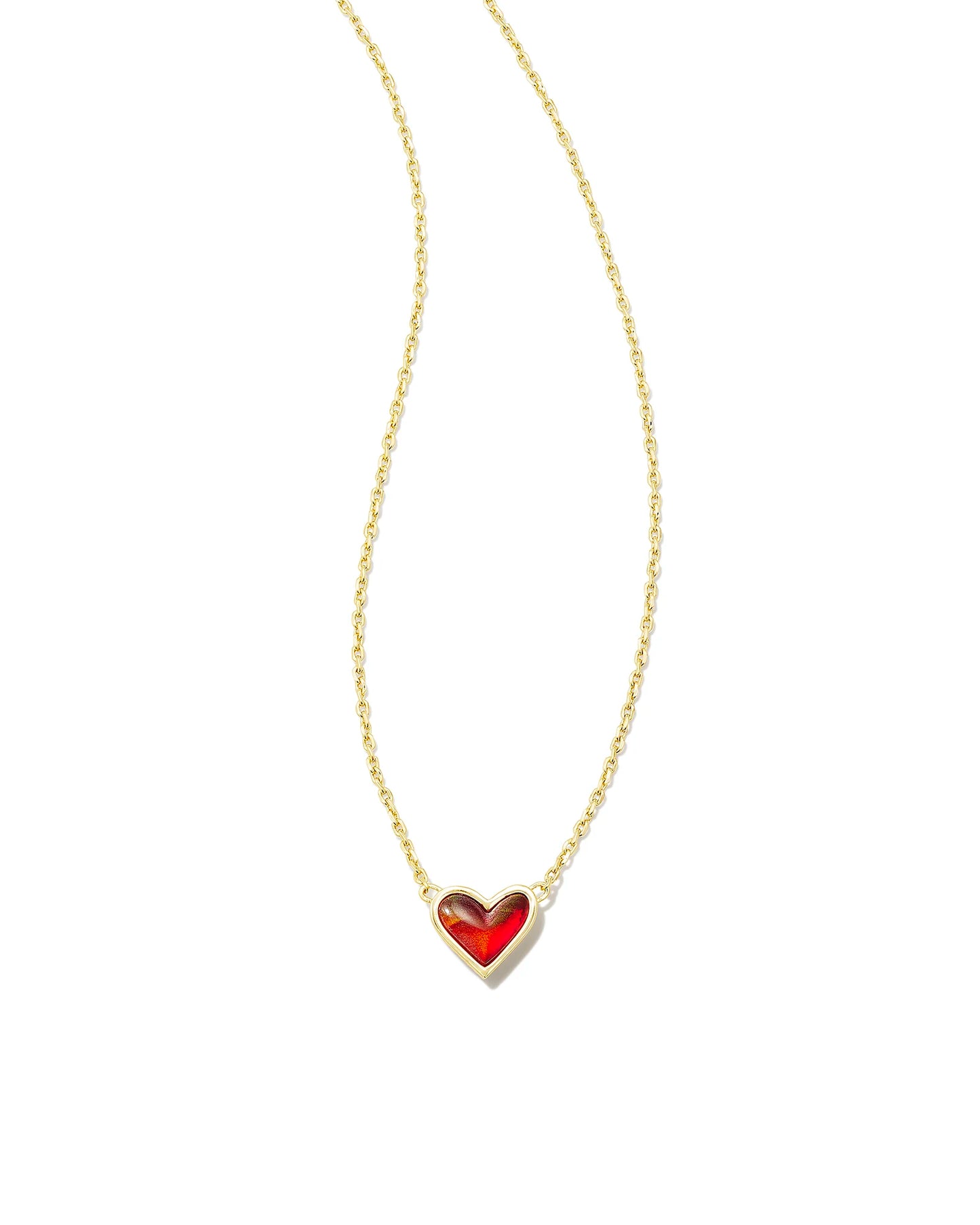 Framed Ari Heart Pendant Gold Necklace (Multiple Colors)