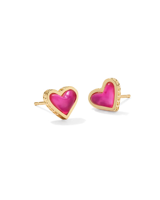 Kendra Scott Framed Ari Heart Gold Stud Earrings (2 Color choices)
