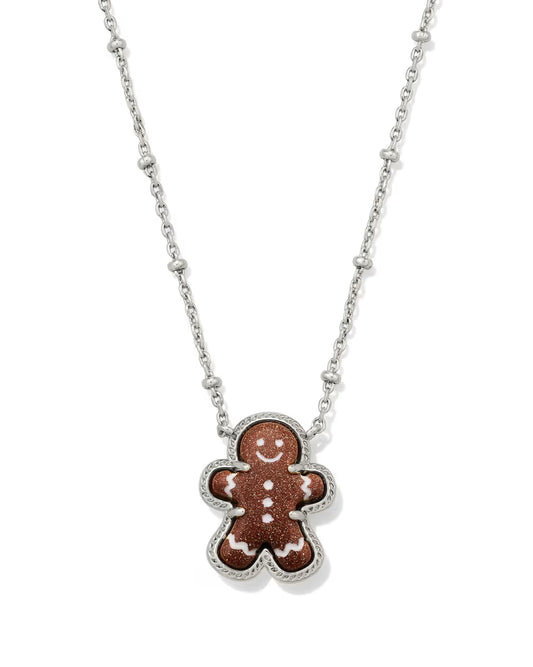 Kendra Scott Gingerbread Silver Short Pendant Necklace