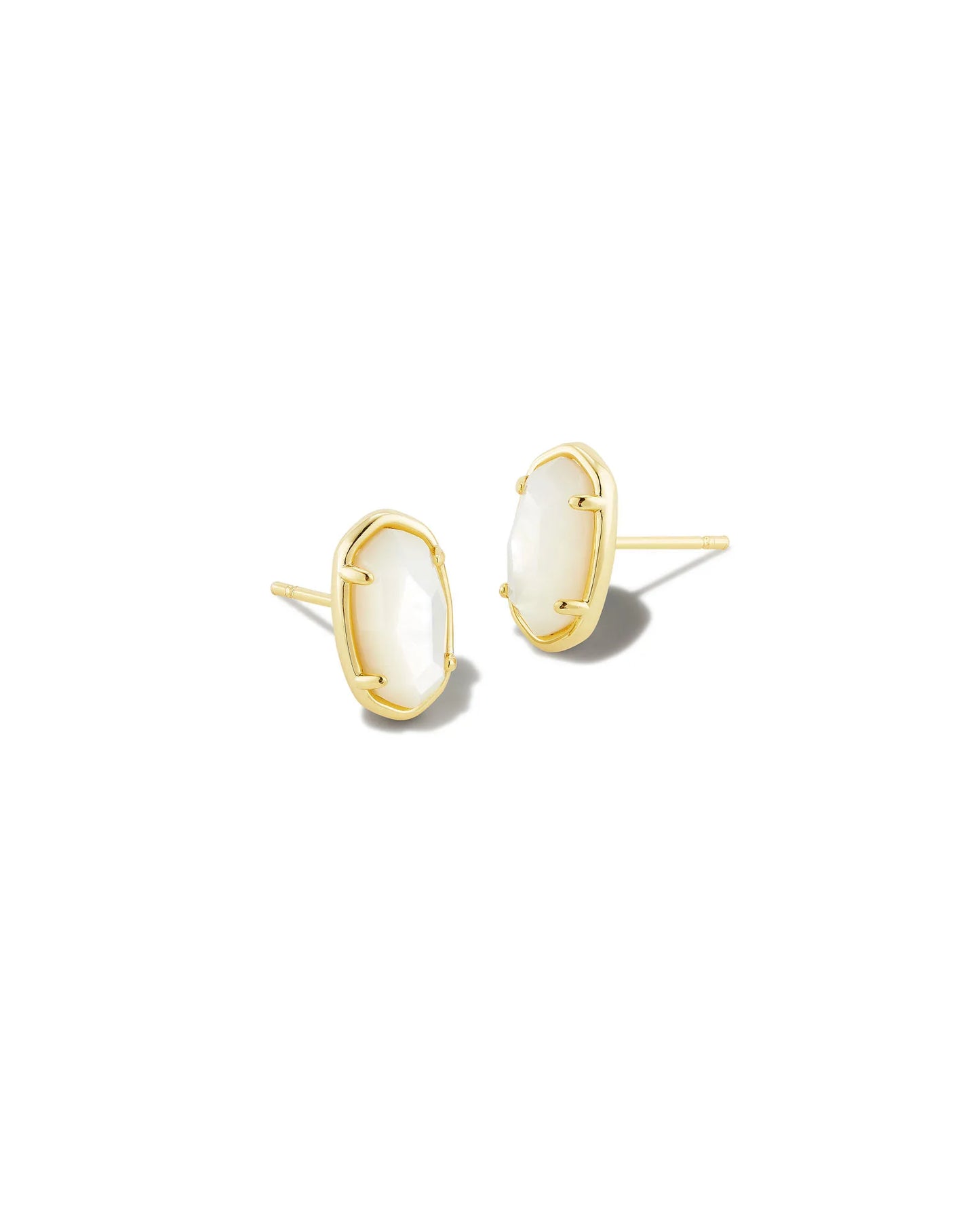 Grayson Stud Earring Gold Mother of Pearl