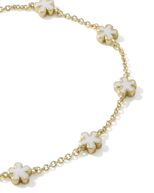 Kendra Scott JANE DELICATE CHAIN BRACELET GOLD WHITE ENAMEL