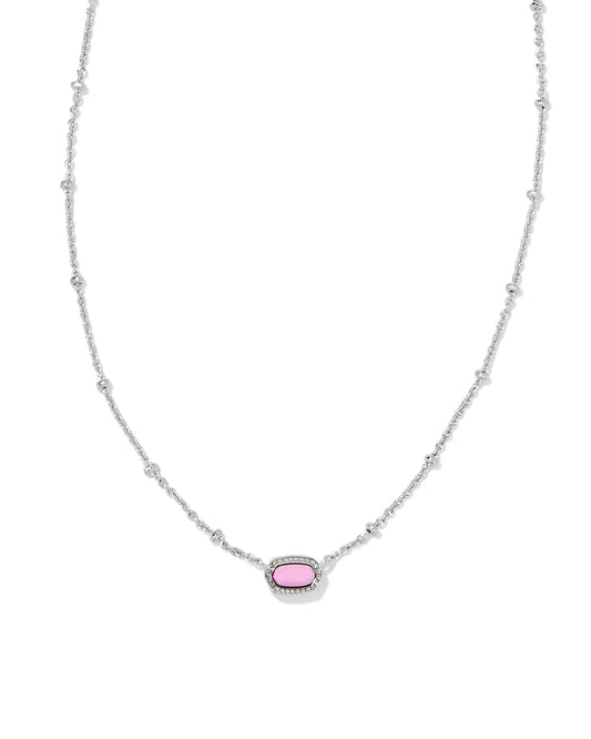 Mini Elisa Silver Satellite Short Pendant Necklace (Multiple Colors)