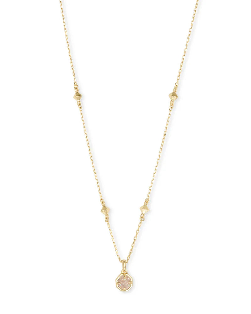 Kendra Scott Nola Gold Pendant Necklace in Iridescent Drusy