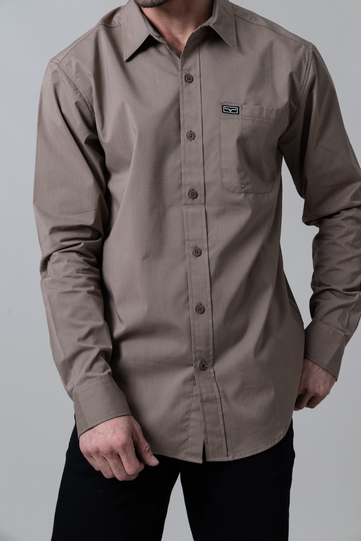 Kimes Ranch LINVILLE LONG SLEEVE SHIRT Taupe or Pine