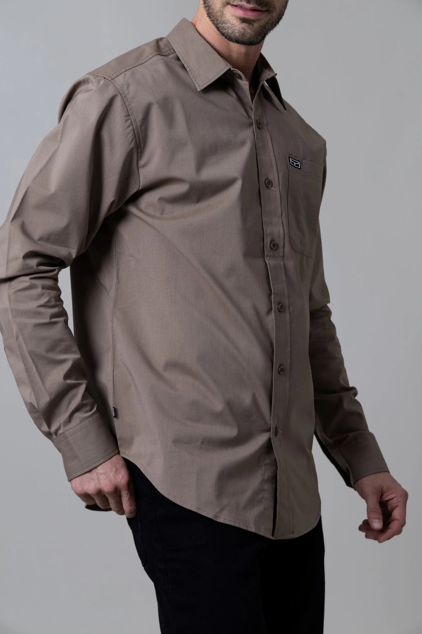 Kimes Ranch LINVILLE LONG SLEEVE SHIRT Taupe or Pine