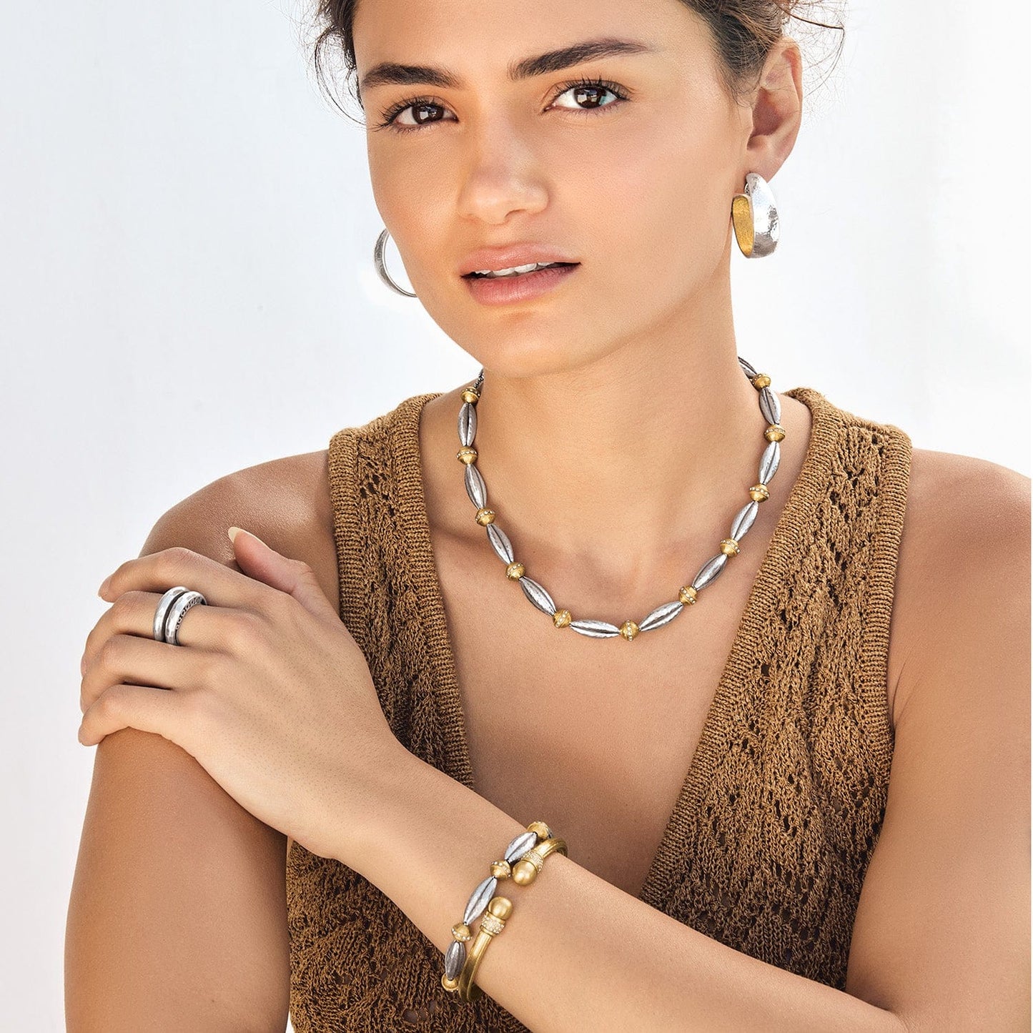 Brighton Meridian Orbit Bead Two Tone Bracelet