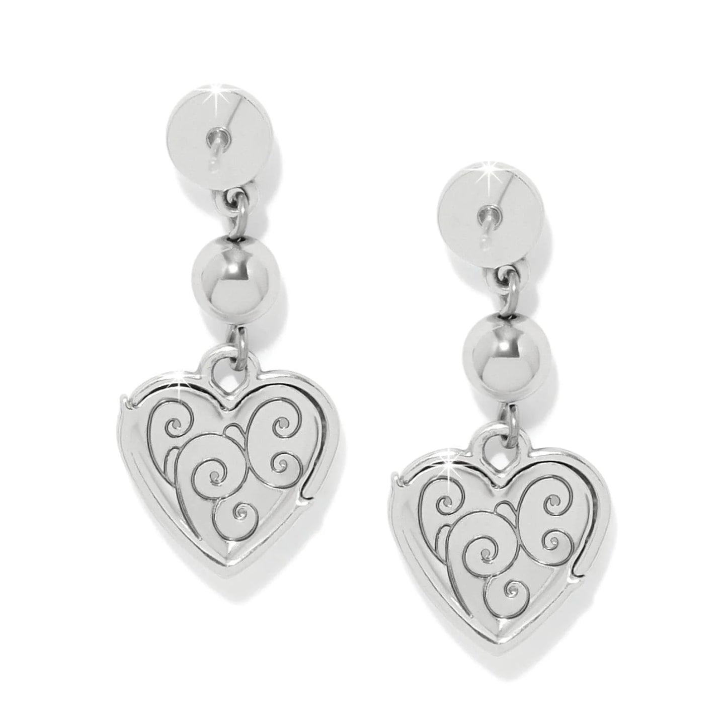 Brighton Meridian Petite Heart Wave Post Earrings Silver