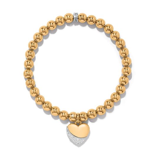 Brighton Meridian Petite Wave Heart Gold Stretch Bracelet
