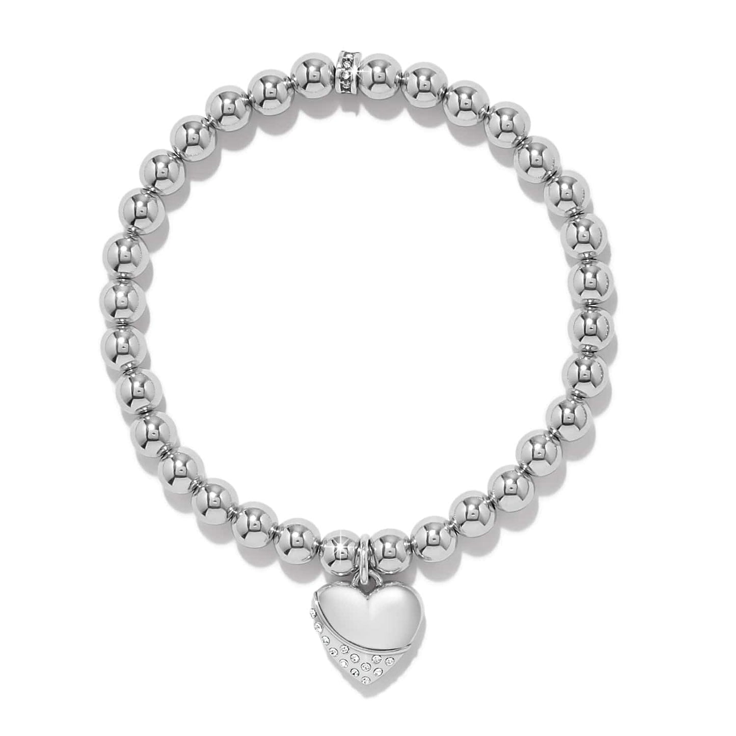 Brighton Meridian Petite Wave Heart Silver Stretch Bracelet
