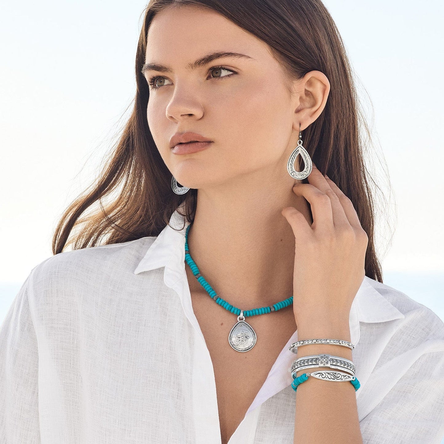 Brighton Mosaic Turquoise Teardrop Necklace