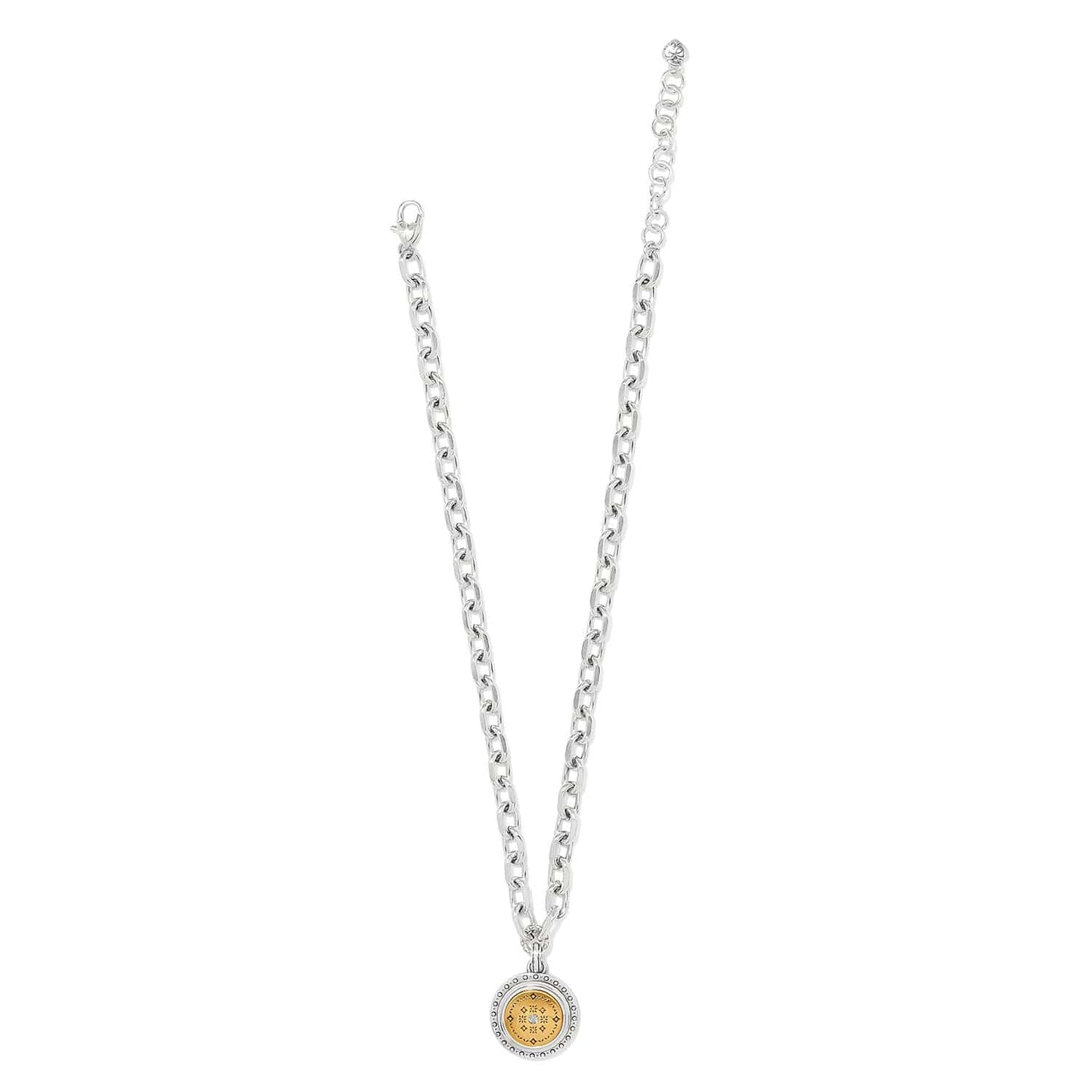 Bribghton Mosaic Round Two Tone Pendant Necklace