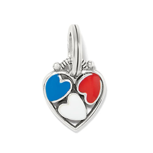 Brighton Patriotic Heart Charm