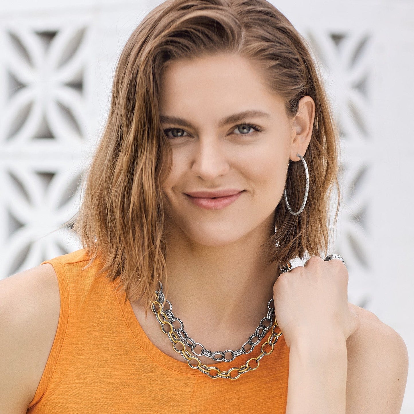 Brighton Pebble Link Two Tone Necklace