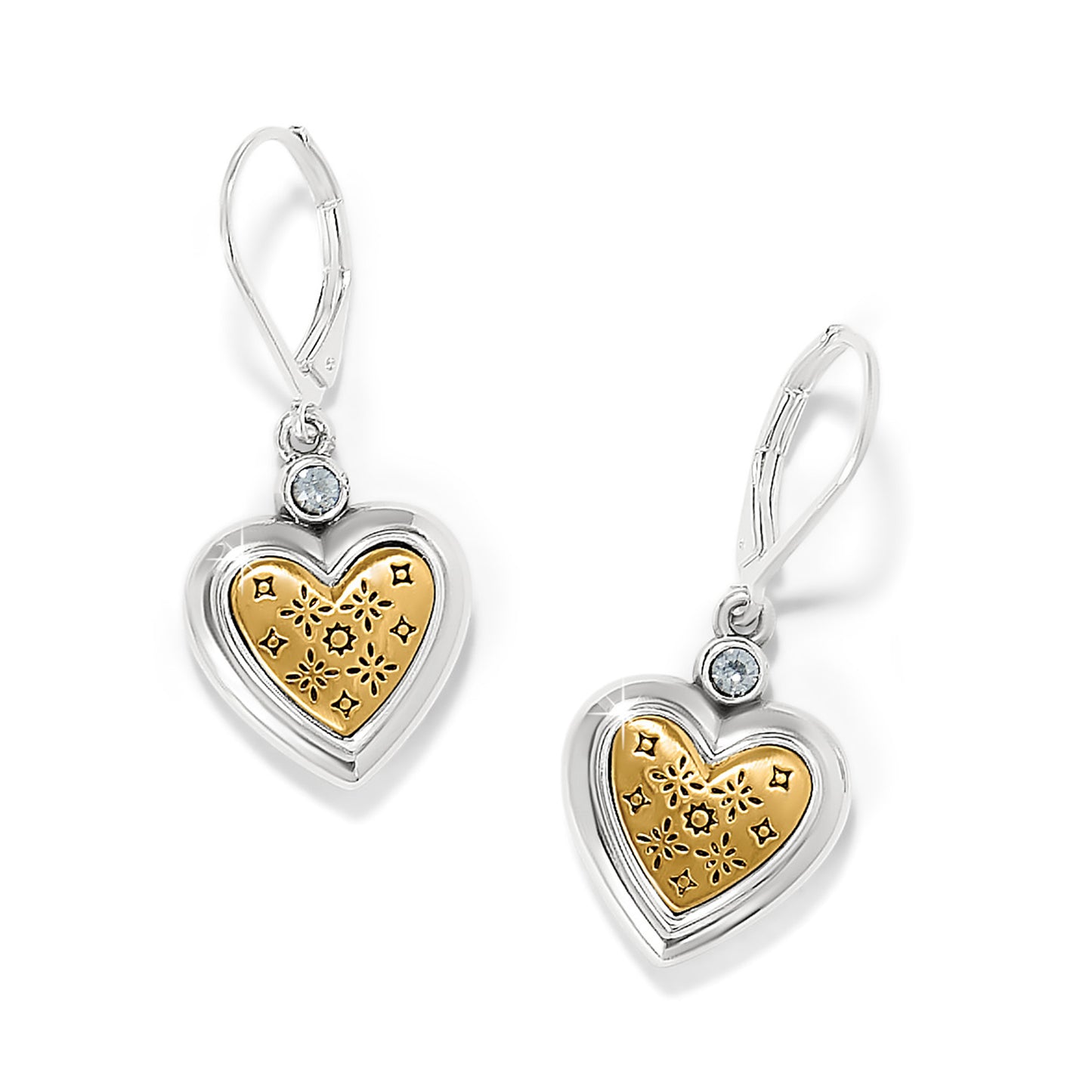 Brighton Mosaic Heart Two Tone Leverback Earrings