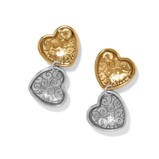 Brighton Trianon Heart Small Two Tone Post Earrings
