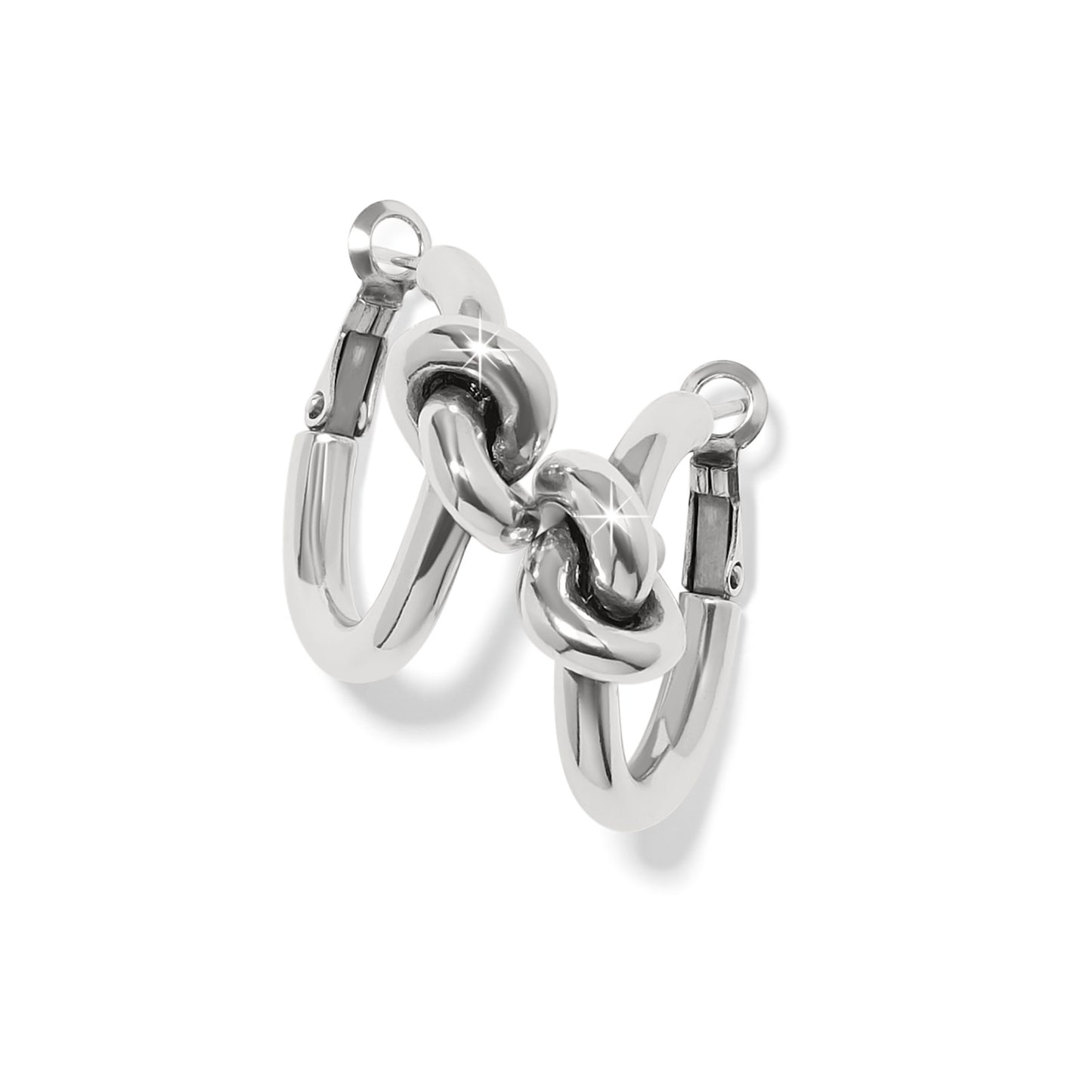Interlok Single Knot Hoop Earrings (Gold or Silver)