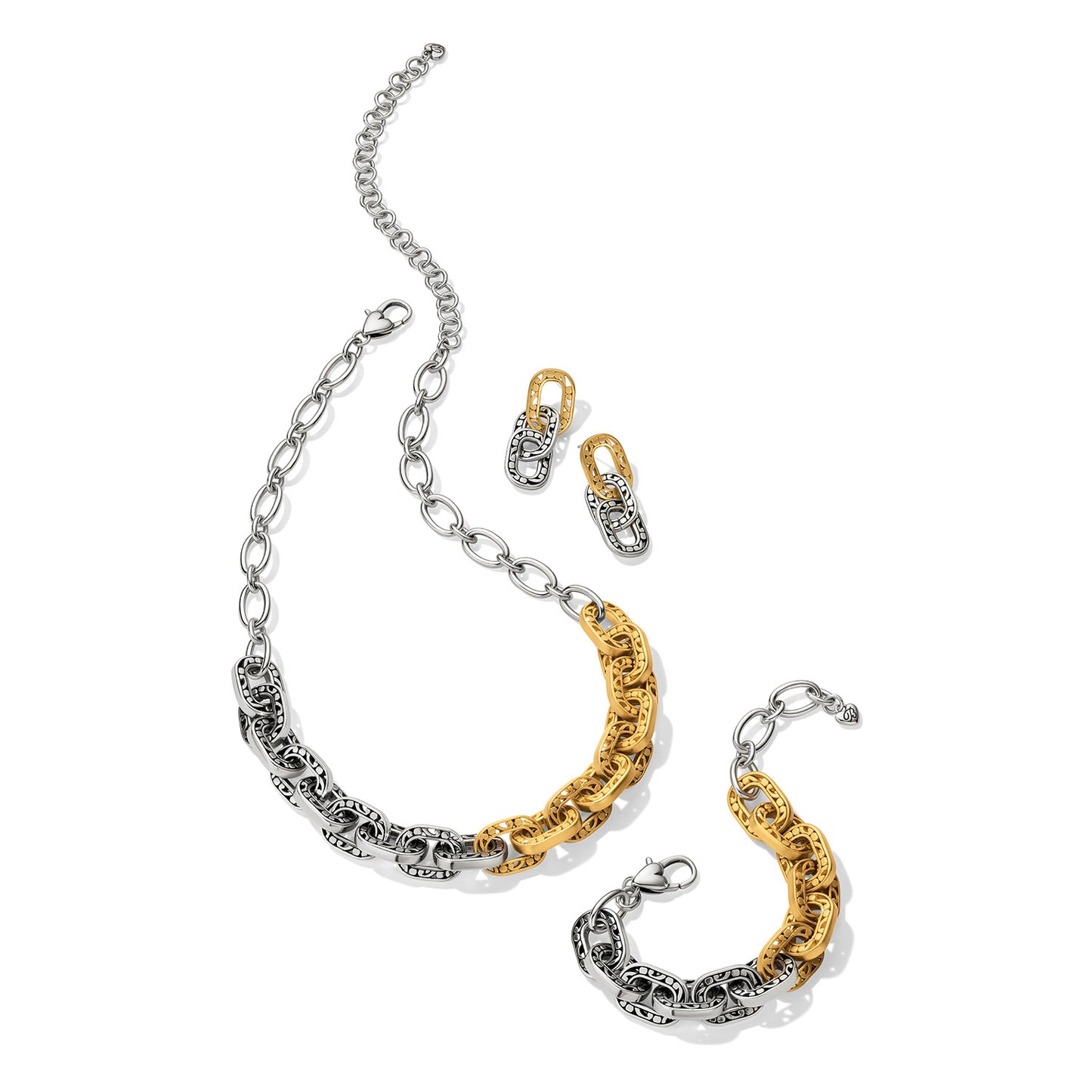 Brighton Contempo Linx Duo Two Tone Post Drop Earrings