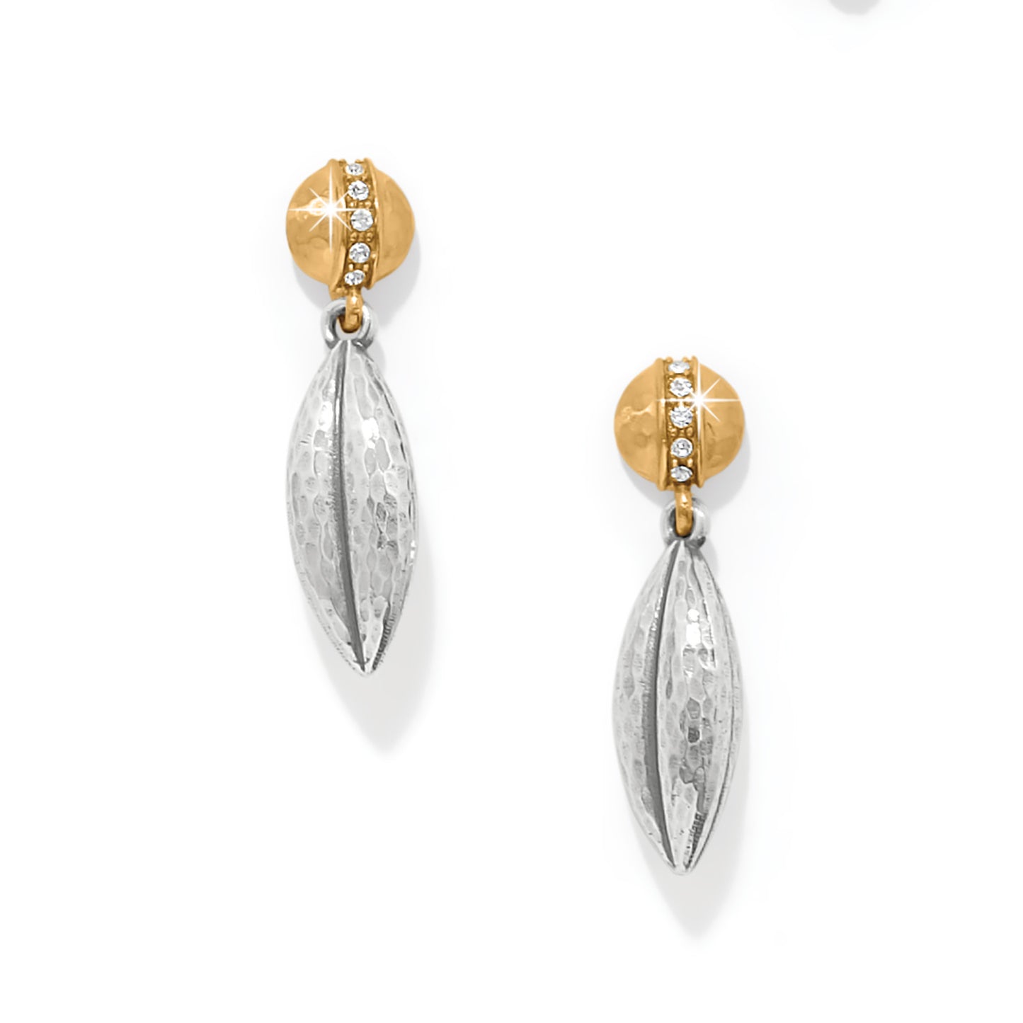 Brighton Meridian Orbit Bead Two Tone Post Drop Earrings