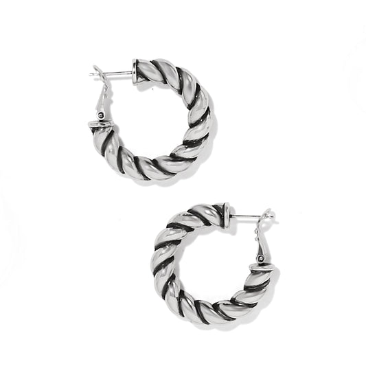 Brighton Interlok Twist Medium Leverback Hoop Earrings
