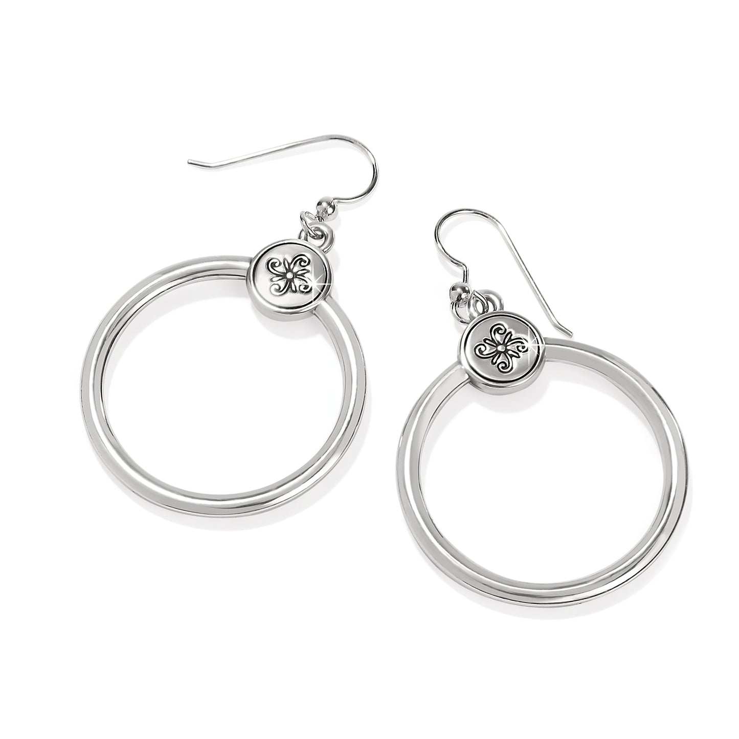 Brighton Pretty Tough Bold Heart Two Tone French Wire Earrings