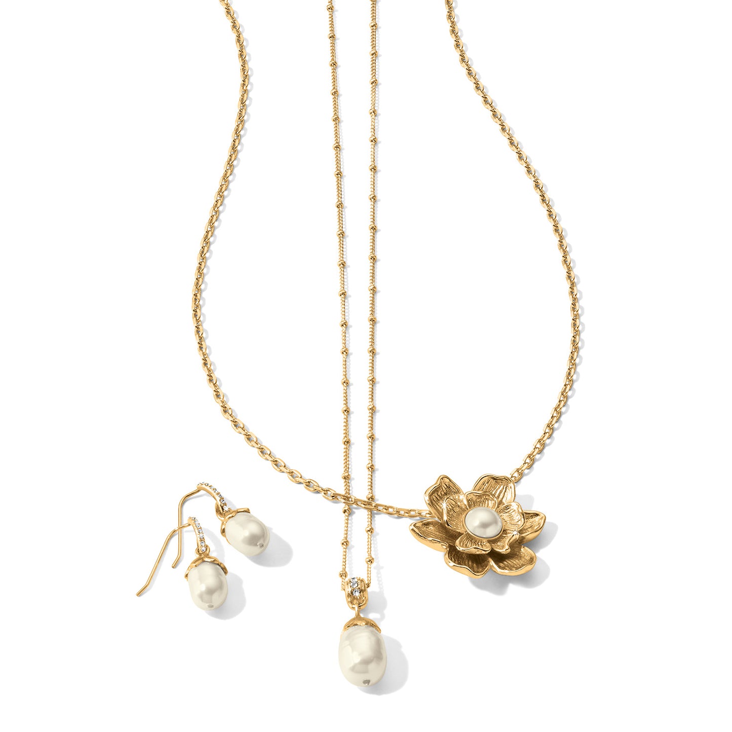 Everbloom Gold Pearl Drop Necklace