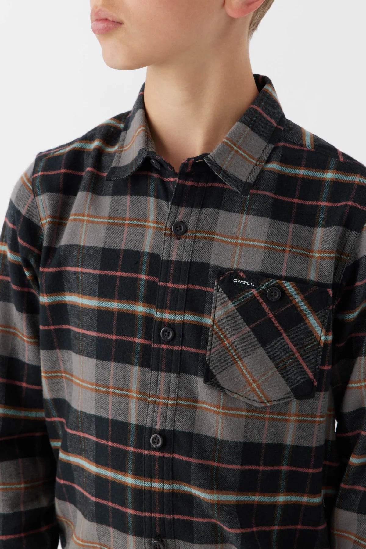 O'Neill Youth REDMOND PLAID STRETCH FLANNEL SHIRT