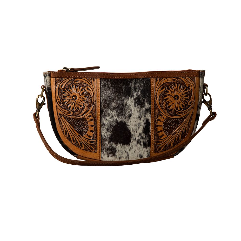 Wynona Curved Hand-Tooled Bag