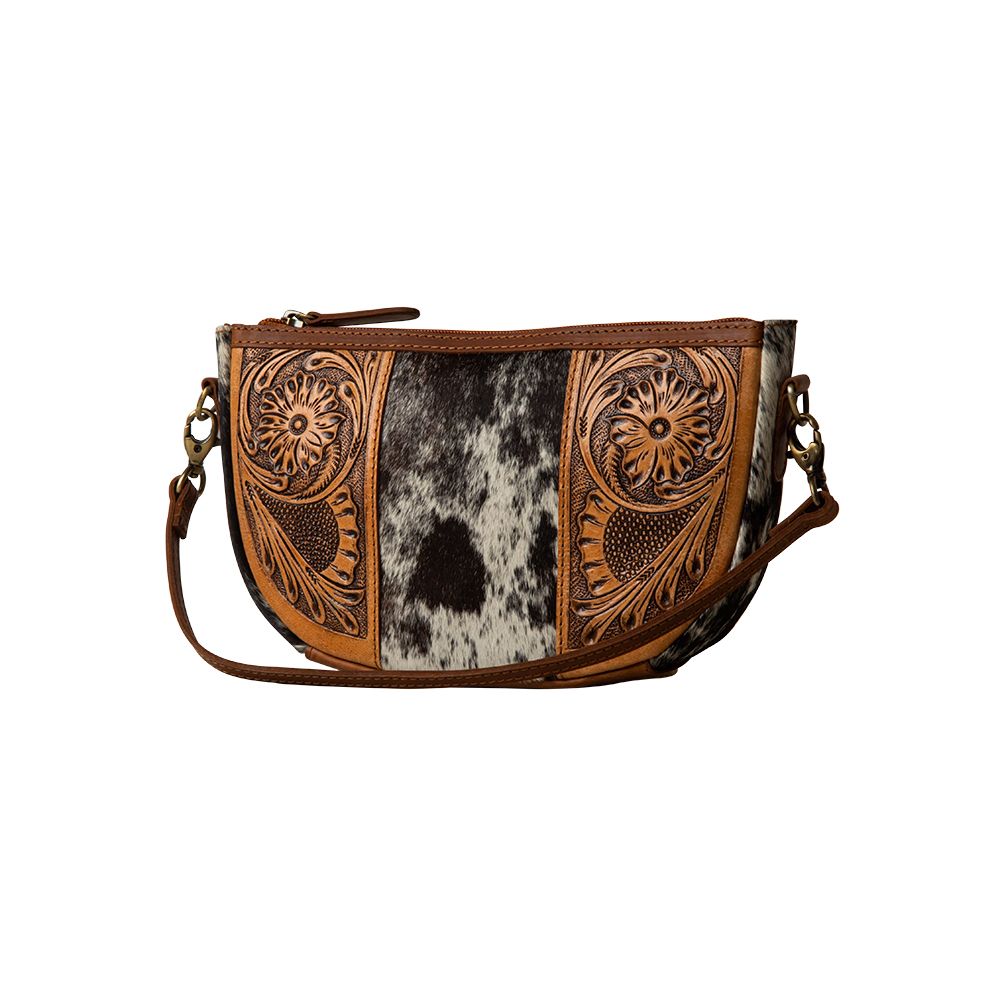 Wynona Curved Hand-Tooled Bag