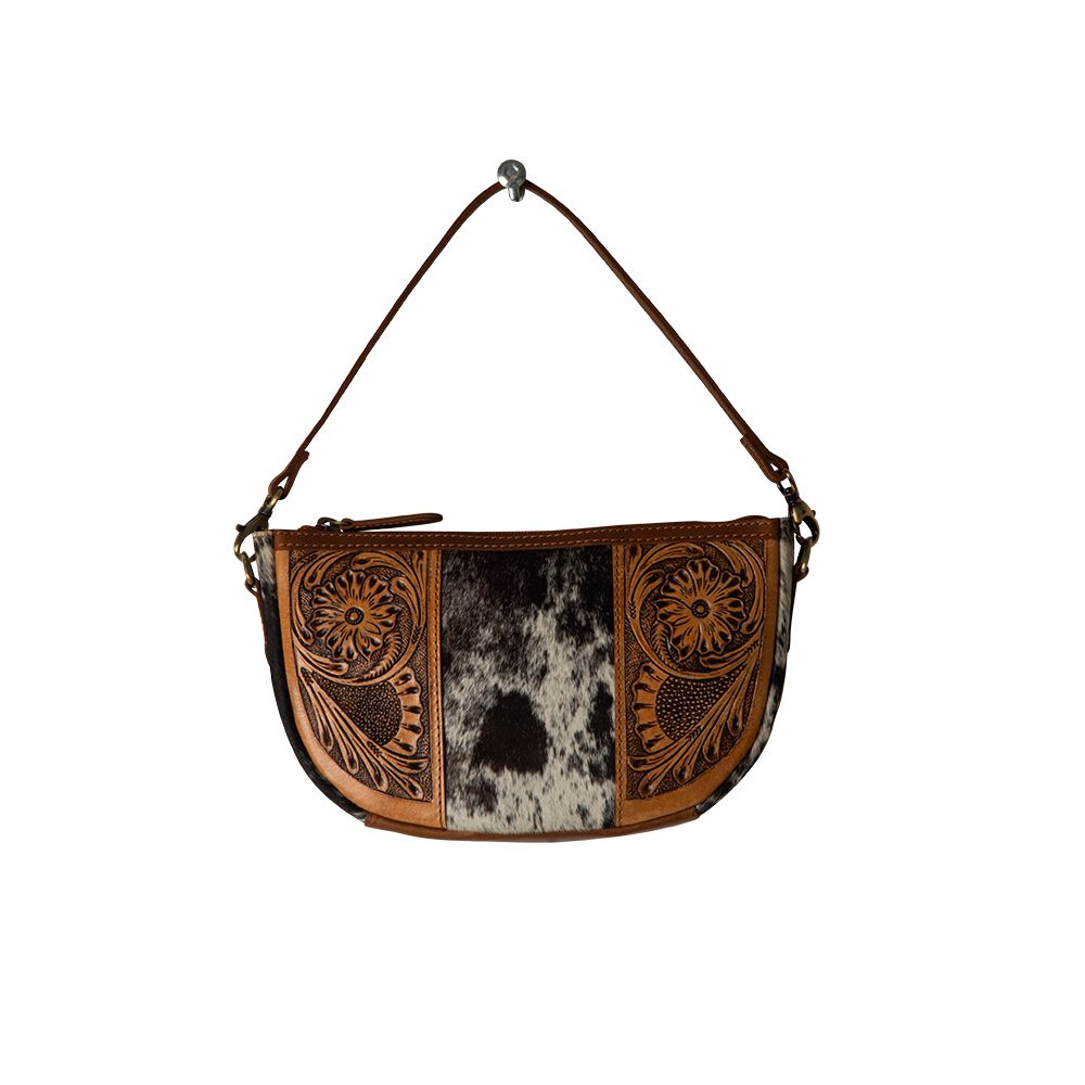 Wynona Curved Hand-Tooled Bag