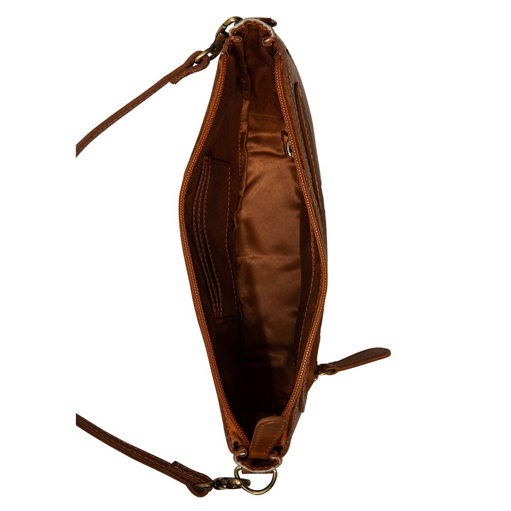 Wynona Curved Hand-Tooled Bag