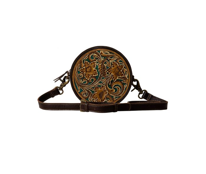 Magnolia Lane Hand-Tooled Round Bag