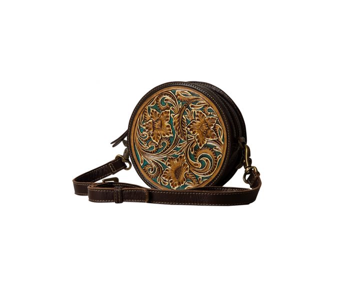 Magnolia Lane Hand-Tooled Round Bag
