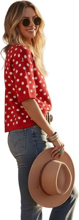 Polka Spots Sweater - Red